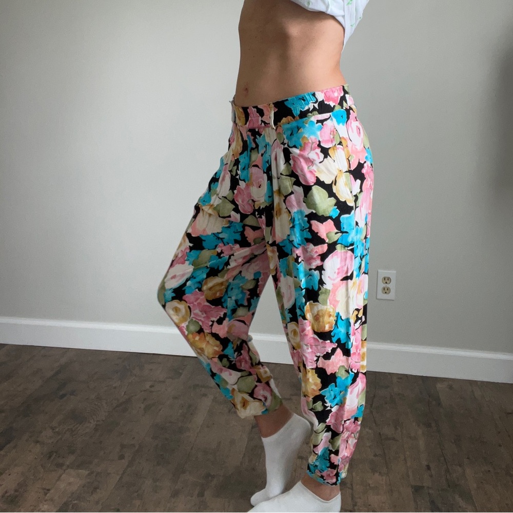 Compagnie Internationale Express Vintage Floral Tapered Crop Ankle Pant Small